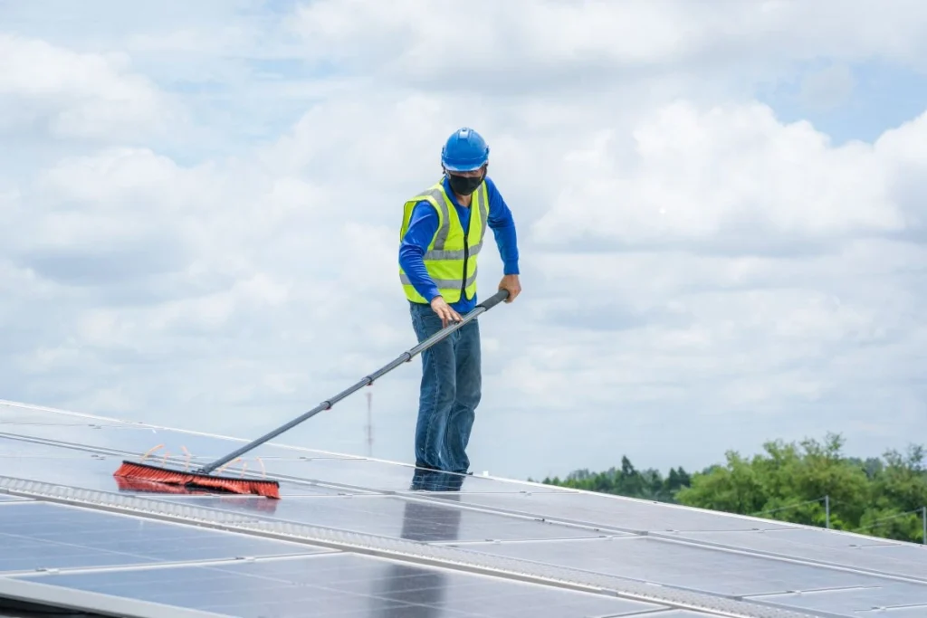 Expert solar panel cleaning in Lakeland, FL — Pressure Washing Lakeland Pros restoring maximum energy efficiency with safe, streak-free washing.