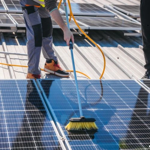Expert solar panel cleaning in Lakeland, FL — Pressure Washing Lakeland Pros restoring maximum energy efficiency with safe, streak-free washing.
